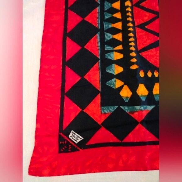 Liberty of London Vintage Silk Scarf Harlequin Rolled Hem - Picture 5 of 14